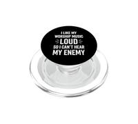 J'aime la Musique de Mon culte Forte pour ne Pas Entendre Mon Ennemi de façon drôle PopSockets PopGrip pour MagSafe