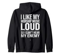 J'aime la Musique de Mon culte Forte pour ne Pas Entendre Mon Ennemi de façon drôle Sweat à Capuche