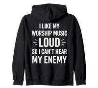 J'aime la Musique de Mon culte Forte pour ne Pas Entendre Mon Ennemi de façon drôle Sweat à Capuche
