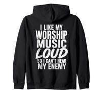 J'aime la Musique de Mon culte Forte pour ne Pas Entendre Mon Ennemi de façon drôle Sweat à Capuche