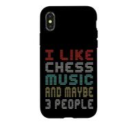 J'aime la Musique d'échecs et Peut-être 3 Musiciens Coque pour iPhone X/XS