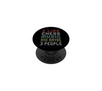 J'aime la Musique d'échecs et Peut-être 3 Musiciens PopSockets PopGrip Adhésif