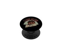 J'aime la Musique rétro Vintage Boombox Sunburst PopSockets PopGrip Adhésif