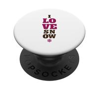 J'aime la Neige et l'hiver PopSockets PopGrip Adhésif