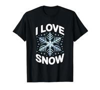J'aime la Neige, l'hiver, Les Amoureux des Flocons de Neige T-Shirt Graphique avec Valeur