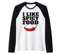 J'aime la Nourriture épicée Manche Raglan
