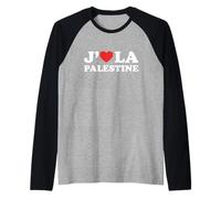 J'aime La Palestine Soutient Coeur Palestine Drapeau Cadeau Manche Raglan
