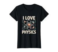 J'aime la Physique, Les Amateurs de Sciences atomiques T-Shirt Graphique avec Valeur, Femme, Noir, L
