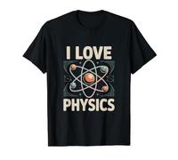 J'aime la Physique, Les Amateurs de Sciences atomiques T-Shirt Graphique avec Valeur, Homme, Noir, L