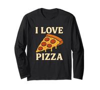 J'aime la pizza Funny Food Pizza Lover Foodie Retro Manche Longue