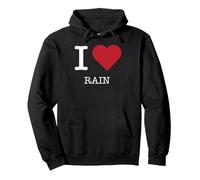 J'aime la Pluie, J'aime la Pluie Sweat à Capuche, Unisexe pour Adultes, Noir, XXL