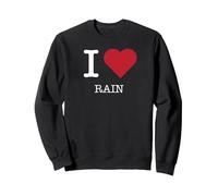 J'aime la Pluie, J'aime la Pluie Sweatshirt, Unisexe pour Adultes, Noir, XL