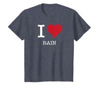 J'aime la Pluie, J'aime la Pluie T-Shirt, Enfant, Bleu Chiné, 6 Ans