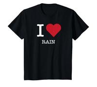 J'aime la Pluie, J'aime la Pluie T-Shirt, Enfant, Noir, 2 Ans