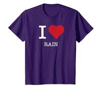 J'aime la Pluie, J'aime la Pluie T-Shirt, Enfant, Violet, 3 Ans