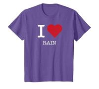 J'aime la Pluie, J'aime la Pluie T-Shirt, Enfant, Violet chiné, 3 Ans