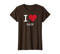J'aime la Pluie, J'aime la Pluie T-Shirt, Femme, Marron, 3XL