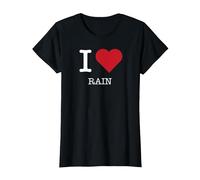 J'aime la Pluie, J'aime la Pluie T-Shirt, Femme, Noir, 3XL