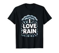J'aime la Pluie, Les Nuages et Les Gouttes de Pluie T-Shirt Graphique avec Valeur