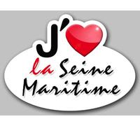 j'aime la Seine-Maritime (15x11cm) - Sticker/autocollant