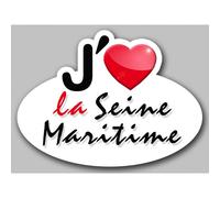 J'aime La Seine-Maritime (5x3.7cm) - Sticker/Autocollant