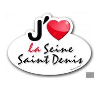 J'aime La Seine-Saint-Denis (15x11cm) - Sticker/Autocollant
