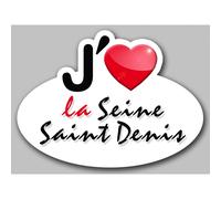 J'aime La Seine-Saint-Denis (5x3.7cm) - Sticker/Autocollant