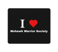 J'aime La Société des Guerriers Mohawks Tapis De Souris Bords Cousus Mouse Pad Résistant À Usure Mousepad pour Jeu Voyage Travail 25X30Cm