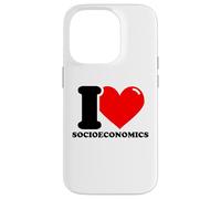 J'aime la socioéconomie Coque pour iPhone 14 Pro