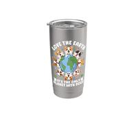J'aime la Terre, c'est la seule planète avec des chiens Gobelet isotherme en acier inoxydable double paroi