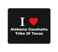J'aime La Tribu Coushatta D'Alabama Au Texas Mousepad Petit Mouse Pad Bords Cousus Tapis De Souris pour Voyage Travail Maison 25X30Cm