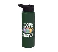 J'aime la tulipe aux œufs de Pâques, une joie florale festive Stainless Steel Insulated Water Bottle