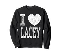J'aime Lacey Valentine, petite amie, fille, fille, cœur, épouse Sweatshirt