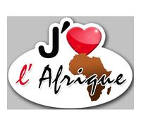J'aime l'Afrique - 15x11cm - Sticker