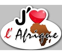 J'aime l'Afrique - 5x3.7cm - Sticker/autocollant