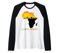 J'aime l'Afrique, l'amour Africain Manche Raglan