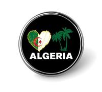 J'aime l'Algérie. Badge Rond en Forme de cœur avec Drapeau algérien. Broche/Bouton en métal pour Homme et Femme, à Porter sur Un Costume, Une Chemise, Une Veste, Un Chapeau ou Un déguisement. Décora