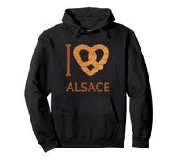 J'aime l'Alsace Bretzel Cadeau Alsace Alsacien Alsacienne Sweat à Capuche