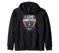 J'aime l'Amérique Eagle Freedom Pride Sweat à Capuche