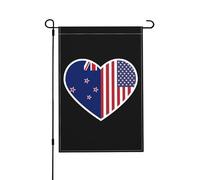 J'Aime L'Amérique Et La Nouvelle-Zélande Drapeaux Durable Bannière Double Face Drapeaux De Jardin Pour Clubs Chambres Extérieure 30X45cm