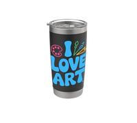J'aime l'art, une passion créative colorée Gobelet isotherme en acier inoxydable double paroi