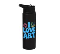 J'aime l'art, une passion créative colorée Stainless Steel Insulated Water Bottle