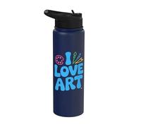 J'aime l'art, une passion créative colorée Stainless Steel Insulated Water Bottle
