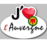 j'aime l'Auvergne - 15x11cm - Autocollant/Sticker
