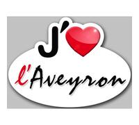 J'aime L'aveyron (5x3.7cm) - Sticker/Autocollant