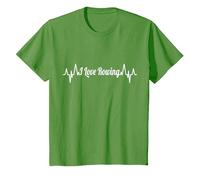 J'aime l'aviron Heartbeat Rowing Enthusiast Crew T-Shirt, Enfant, Herbe, 12 Ans