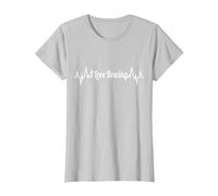 J'aime l'aviron Heartbeat Rowing Enthusiast Crew T-Shirt, Femme, Argent, M