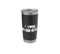 J'aime le basket-ball Gobelet isotherme en acier inoxydable double paroi