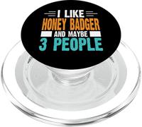J'aime Le Blaireau de Miel et Peut-être 3 Personnes PopSockets PopGrip pour MagSafe