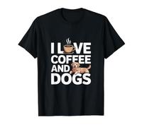 J'aime Le café et la Connexion passionnée Entre Chiens T-Shirt Graphique avec Valeur